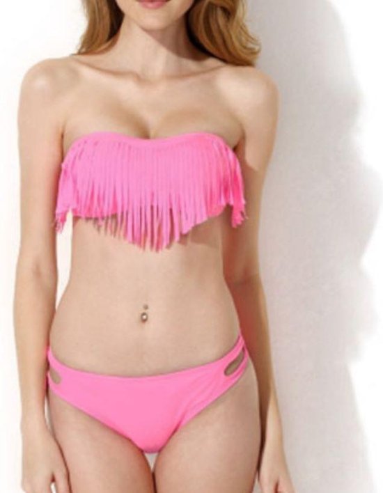 Fringe dames bikini - roze - maat S | bol.com