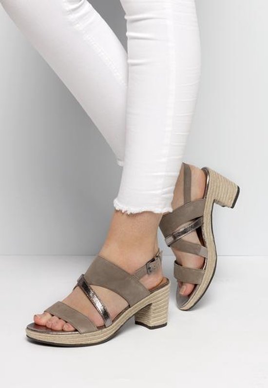 Tamaris Dames Sandalen - Taupe - Maat 38 | bol.com