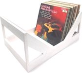 Boîte décorative en bois de caisse de stockage de disques vinyles LP pour 100 pièces blanc