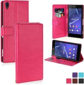 KDS Smooth wallet case hoesje Sony Xperia Z3 Compact roze