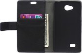 Zwart book case hoesje wallet LG Joy H220