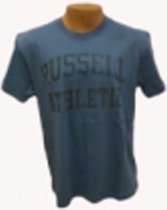 Russell T Shirt Groot logo blauw