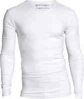 Garage 204 - T-shirt l/sl bodyfit V-neck white S 95%cotton/5% elastan