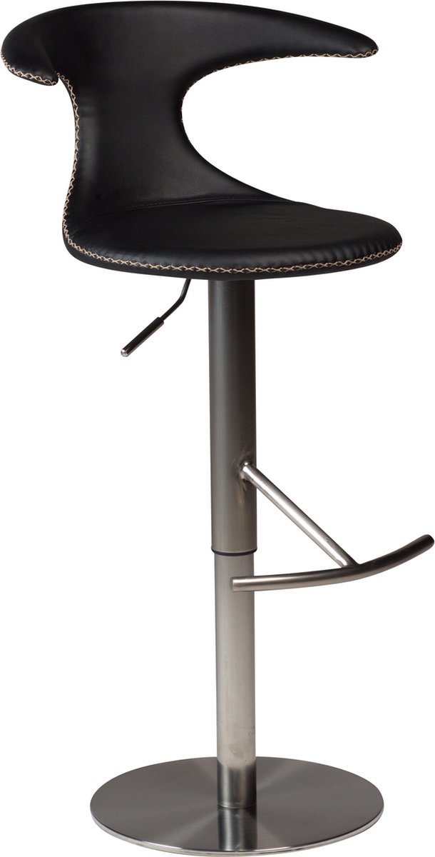 | Danform Flair barstoel zwart echt leder Flair eetkamerstoel Dan Form chroom zwart | Musthaves ver