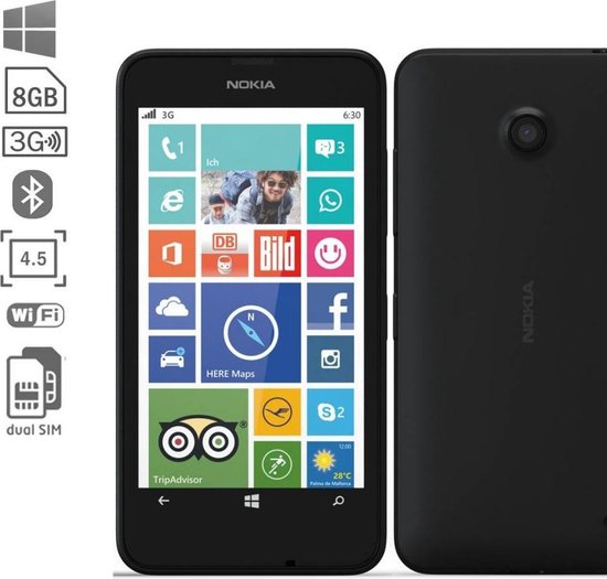 Nokia Lumia 630 Dual Sim - Zwart
