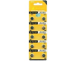 Strip 10 Stuks AG3 Batterijen | ook bekend als LR41, G3, 192, GP92A, 392, SR41, SR41W, L736, 384, SR736SW, SR736W, LR736, 392A, CX41, SR41SW, V3GA, SR736 | Voordeelkabels
