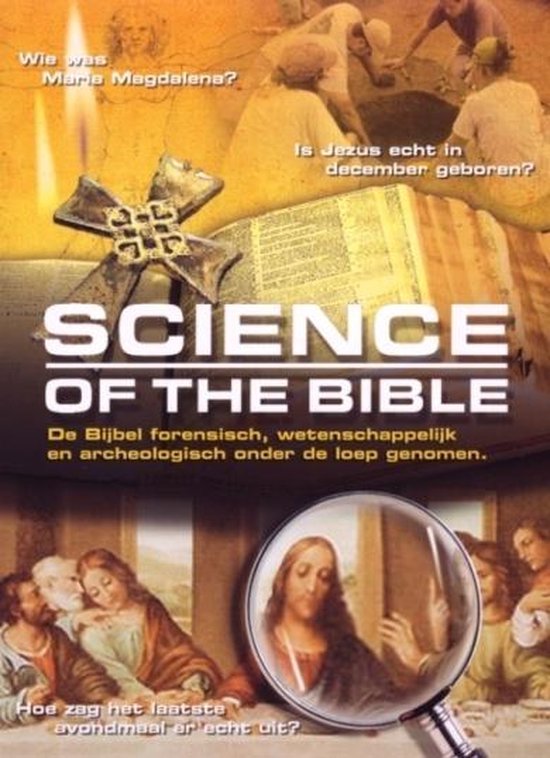Couverture du livre "Science Of The Bible" avec des images bibliques et des questions telles que "Qui était Marie-Madeleine?"