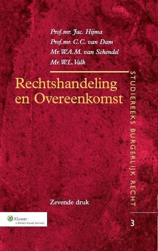 Studiereeks burgerlijk recht 003 - Rechtshandeling en overee ... - cover