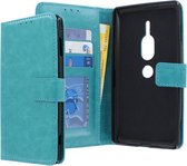 Sony Xperia XZ2 Premium hoesje - CaseBoutique - Turquoise - Kunstleer