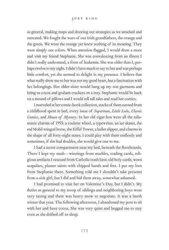 Tekstpagina met tekst uit het boek 'Just Kids'.