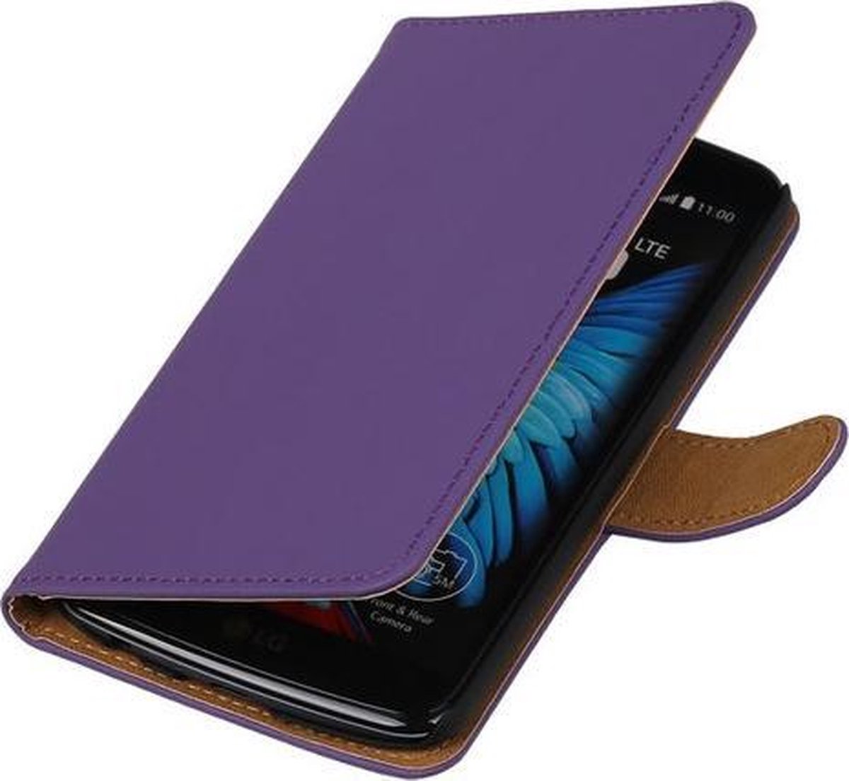 Paars Effen booktype cover hoesje voor LG K10 2016