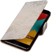 Mobieletelefoonhoesje.nl - Samsung Galaxy A7 2016 Hoesje Bloem Bookstyle Wit