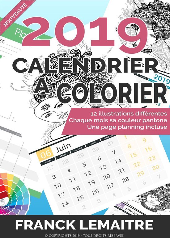 Calendrier 2019 à colorier - cover