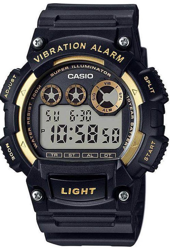 Casio W735H-1A2V, Digitaal horloge Countdown Timer, Stopwatch, Vibration Alarm | bol.com