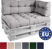 Beautissu Eco Elements palletkussen – rugkussen 120x40x15 cm voor palletbank - kussen grijs - palletkussens in matraskussen kwaliteit
