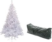 Kunst kerstboom Imperial Pine met opbergzak - 525 tips - 180 cm wit - Kunstkerstbomen en opbergzakken