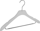 De Kledinghanger Gigant - 10 x Blouse / shirthanger kunststof frosted met rokinkepingen en anti-slip broeklat, 44 cm