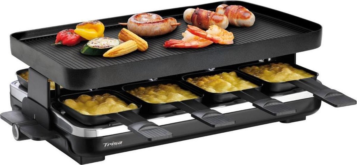 Trisa Supreme 8 Gourmetstel 8 pannen, Anti-aanbaklaag Zwart
