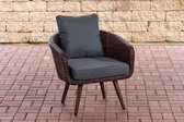 Clp Ameland - Fauteuil - 1,25 mm vlak rotan - Bruin gemeleerd Grijs