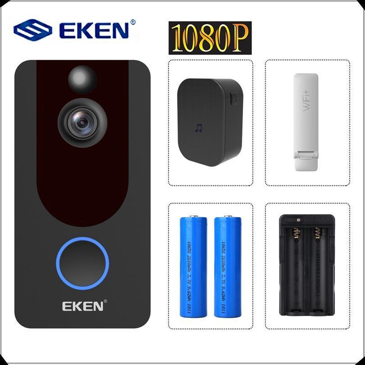 Deurbel EKEN V7 1080P Smart WiFi Video Doorbell Camera Visual Intercom with Chime IP Door Bell Wireless Home Security Camera
