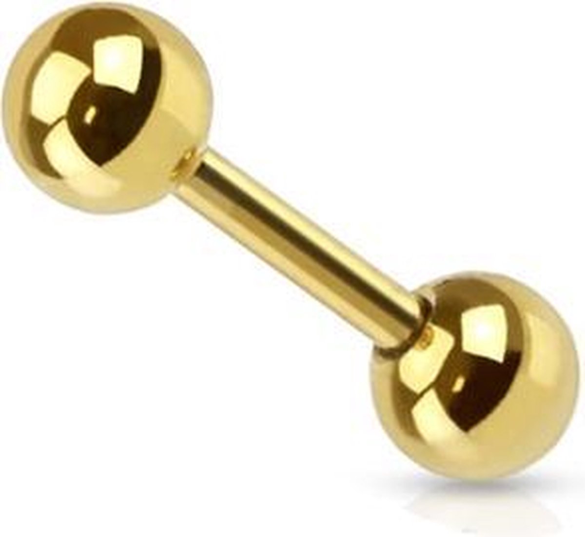 Forward helix piercing gold plated - LMPiercings NL