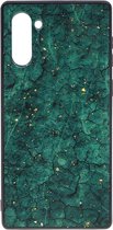 Shop4 - Samsung Galaxy Note 10 Hoesje - Zachte Back Case Mineralen Groen