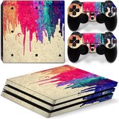 PS4 Pro Sticker Paint - PS4 Pro Verf Skin Sticker - 1 Console Skin + 2 Controller Skins