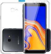 Samsung Galaxy J4 2018 Hoesje - Transparant TPU Siliconen Case & 2X Tempered Glas Combi - Transparant