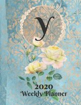 Plan On It Large Print 2020 Weekly Calendar Planner 15 Months Notebook Includes Address Phone Number Pages - Monogram Letter Y