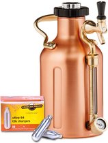 GrowlerWerks uKeg 64 verkoperd - 1,9 l - thuistap + koolzuurpatroon 8 g 10 st - biertap - thermoskan