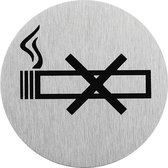 Aluminium deurbordje " pictogram roken verboden " Ø75mm