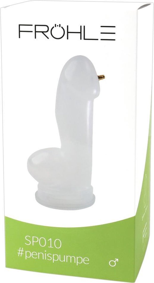 Goedkoopste Fröhle – Penis Pomp Cylinder met Aantrekkelijke Anatomische Penis Vorm Zonder Pomp – 25 cm – Transparant