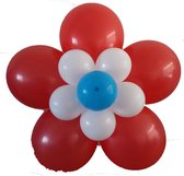 Ballonnen bloem zelf maken, rood-wit-blauw