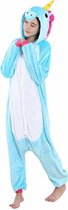 Blauwe Eenhoorn 2.0 Onesie Verkleedkleding - Volwassenen & Kinderen - M (160-167cm)