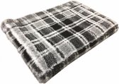 Vetbed Tartan Grijze Ruit Latex Anti-Slip 150x100cm