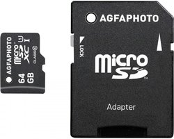 AgfaPhoto Mobile High Speed 64GB Micro SDXC Class 10 + Adapter