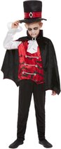 SMIFFYS - Gothic vampier heer outfit voor kinderen - 128/140 (7-9 jaar) - Kinderkostuums