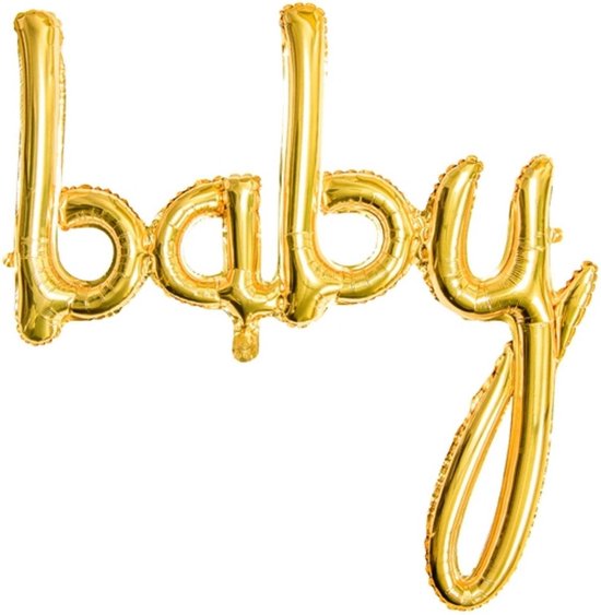 PARTYDECO - Goudkleurige aluminium baby ballon - Decoratie > Ballonnen