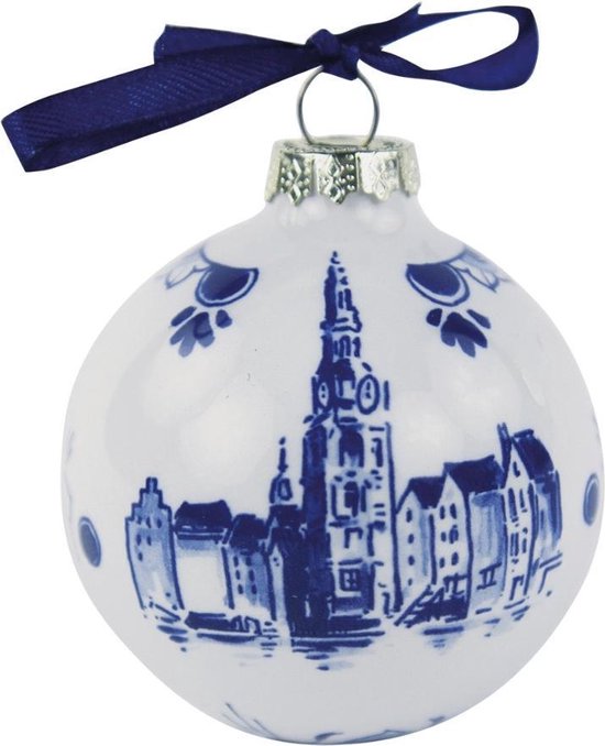 Royal Delft Kerstbal Amsterdam 7 cm bol