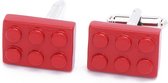 Manchetknopen - Lego Blokje Rechthoekig Rood