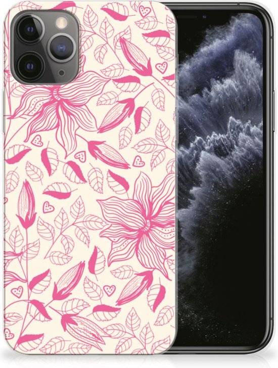 iPhone 11 Pro TPU Siliconen Hoesje Pink Flowers bol