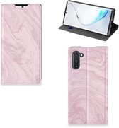 Geschikt voor Samsung Galaxy Note 10 Standcase Marble Roze