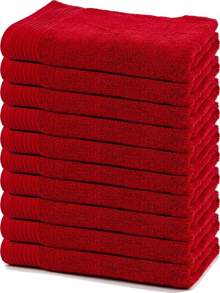 The One Badlaken 70×140 cm Rood – Set van 10