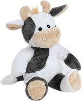Pluche zittende koe knuffel 35 cm - Boerderijdieren koeien knuffels - Speelgoed voor kinderen
