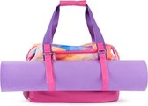 BiggYoga Karma Yogatas met mathouder - Sporttas - Roze/lila/oranje- Vuilwerend - 46x30x19cm
