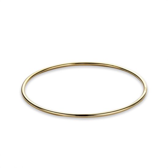 Twice As Nice Armband in goudkleurig edelstaal, ronde bangle 6,5 cm