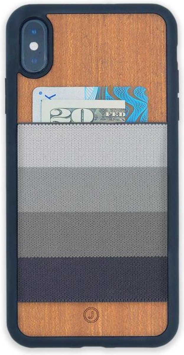 JimmyCASE iPhone XS Max Wallet Case Grey Stripe
