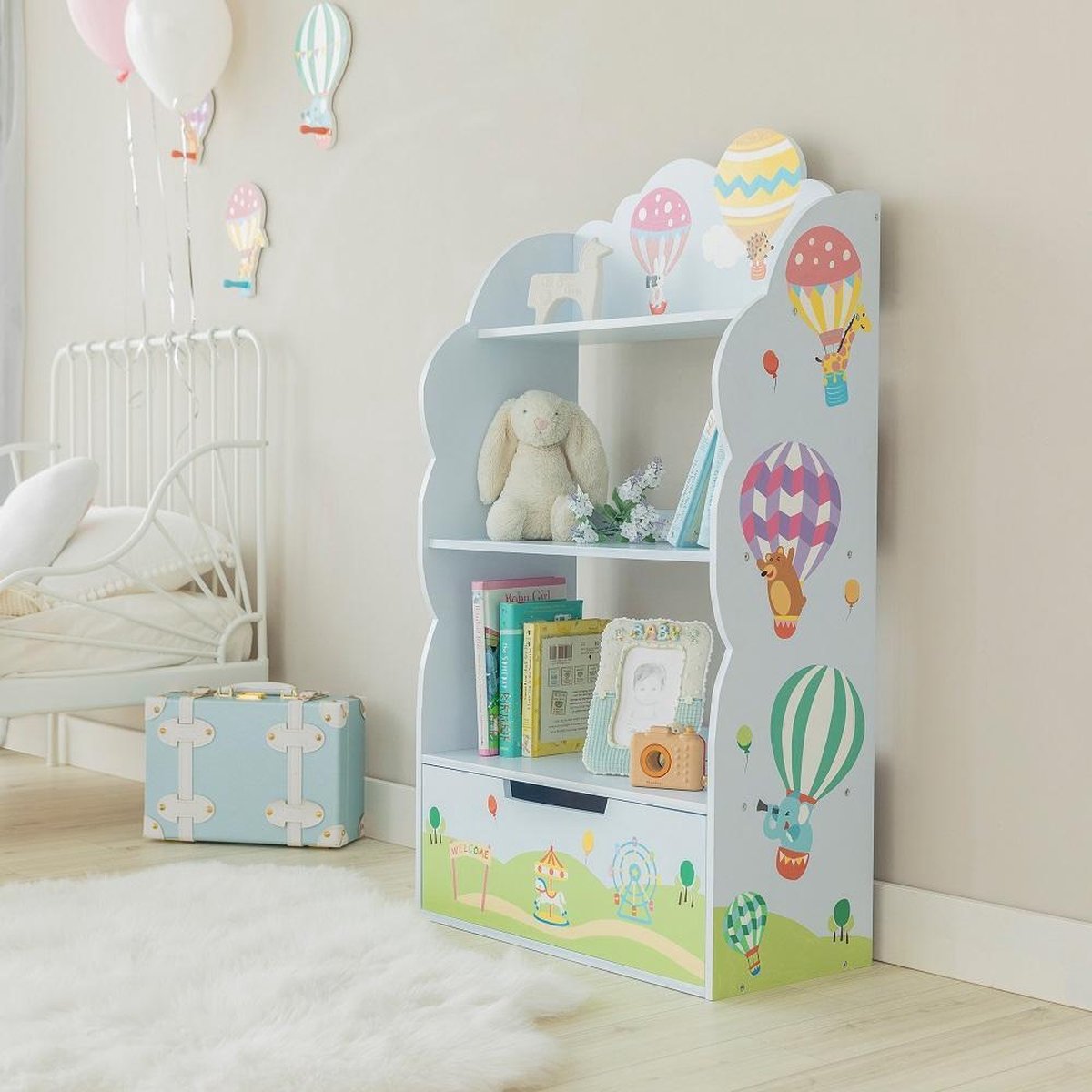Diverse-kleuren Teamson Kids Houten Boekenkast Voor Kinder Kinderslaapkamer Accessoires Dinosaurus Ontwerp