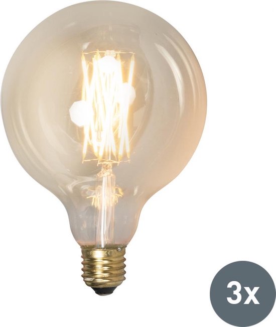 Belonend ten tweede Vriendelijkheid Calex Set van 3 E27 dimbare LED lampen G125 goldline 320lm 2100 K | bol.com