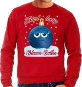 Foute Kerst trui / sweater -  Altijd lastig blauwe ballen - blue balls - rood voor heren - kerstkleding / kerst outfit 2XL (56)